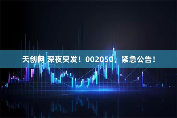 天创网 深夜突发!002050,紧急公告!